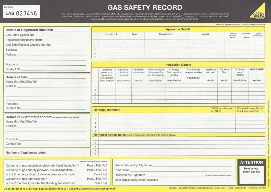 Landlords Gas Safety Certificates